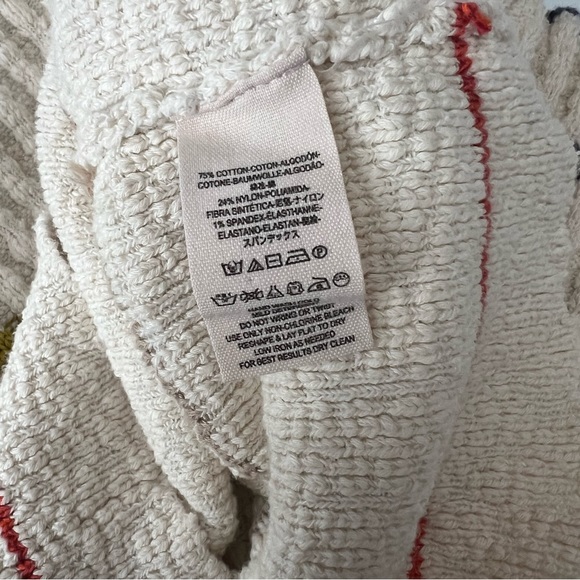 Free People Striped Rossi Henley Zipper Ribbed Sweater S - Picture 6 of 8